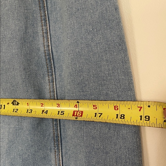 LIGHT WASH DENIM MAXI SKIRT | SLEEK NO-POCKET SILHOUETTE | BUTTON FRONT - Picture 9 of 14